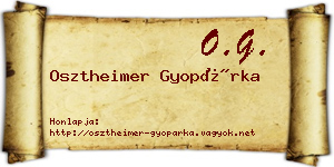 Osztheimer Gyopárka névjegykártya